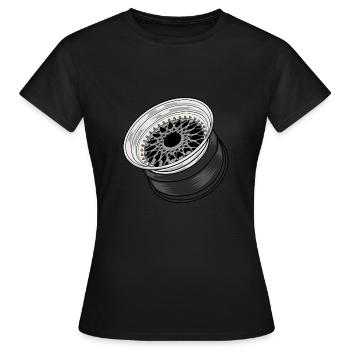 Tiefbett Felge - Frauen T-Shirt - Schwarz - Vorne - AI Model Female 172 dark (172cm)