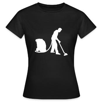 Hausmann der gerne Staubsaugen tut Staubsauger - Frauen T-Shirt - Schwarz - Vorne - AI Model Female 172 dark (172cm)