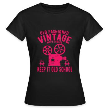 Movie Movies Vintage - Women's T-Shirt - black - Front - AI Model Female 172 dark (172cm)