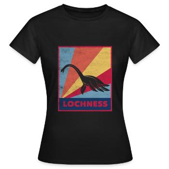 Lochness Nessie Schottland - Frauen T-Shirt - Schwarz - Vorne - AI Model Female 172 dark (172cm)