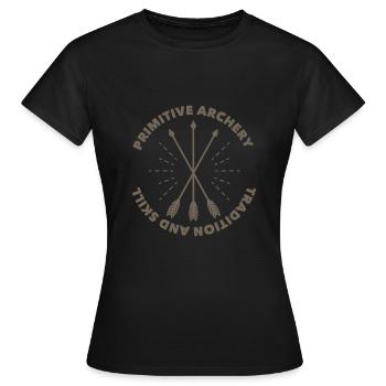 Shooting Bow Arrow Bow - Women's T-Shirt - black - Front - AI Model Female 172 dark (172cm)
