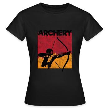 Bogen schießen Pfeil Bogen - Frauen T-Shirt - Schwarz - Vorne - AI Model Female 172 dark (172cm)