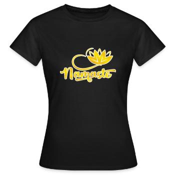 Lotus blossom flower - Women's T-Shirt - black - Front - AI Model Female 172 dark (172cm)