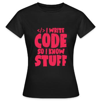 Geek computer nerd - Women's T-Shirt - black - Front - AI Model Female 172 dark (172cm)