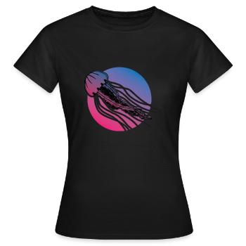Méduses océan mer créatures - T-shirt Femme - noir - Devant - AI Model Female 172 dark (172cm)