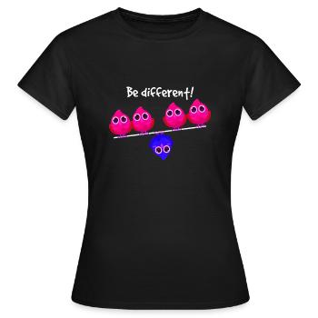 Be different Vögel Vogel Soyez différent Individuel - T-shirt Femme - noir - Devant - AI Model Female 172 dark (172cm)