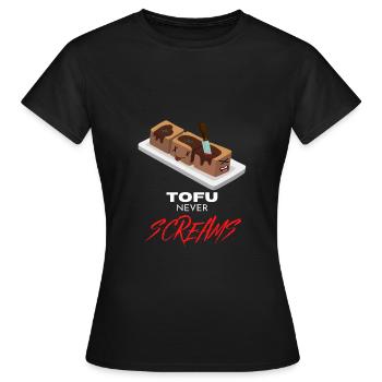 Le tofu ne crie pas Le tofu ne crie jamais Végéta végétalien - T-shirt Femme - noir - Devant - AI Model Female 172 dark (172cm)