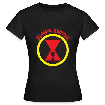 Black Widow Schwarze Witwe Spinne - Frauen T-Shirt - Schwarz - Vorne - AI Model Female 172 dark (172cm)