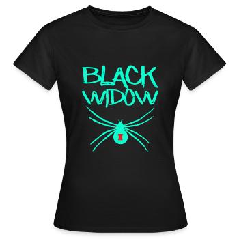 Black Widow Schwarze Witwe Spinne - Frauen T-Shirt - Schwarz - Vorne - AI Model Female 172 dark (172cm)