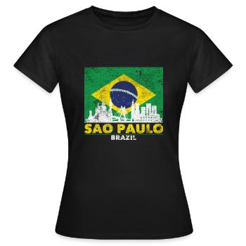 Sao Paulo City Travel Brésil - T-shirt Femme - noir - Devant - AI Model Female 172 dark (172cm)