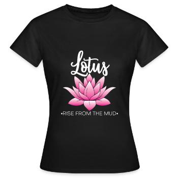 Lotus Blossom Flower Namaste - Women's T-Shirt - black - Front - AI Model Female 172 dark (172cm)