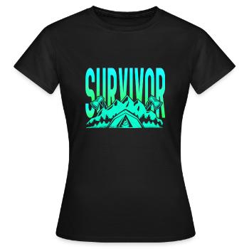 Survivor Survival Hunting Survival Nature - Women's T-Shirt - black - Front - AI Model Female 172 dark (172cm)