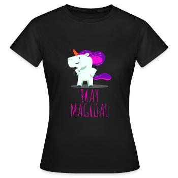 Licorne Unicorn fantaisie - T-shirt Femme - noir - Devant - AI Model Female 172 dark (172cm)