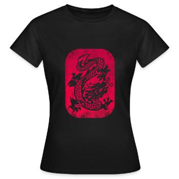 Dragon Tribal Chine - T-shirt Femme - noir - Devant - AI Model Female 172 dark (172cm)