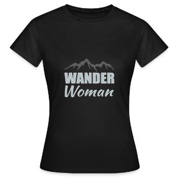 Wander Woman Wandern - Frauen T-Shirt - Schwarz - Vorne - AI Model Female 172 dark (172cm)
