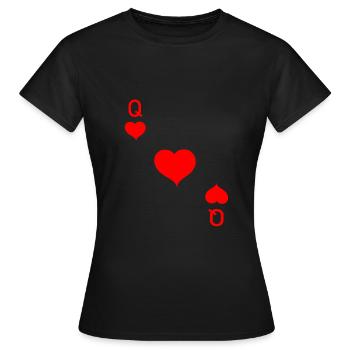 coeur dame carte poker carnaval - T-shirt Femme - noir - Devant - AI Model Female 172 dark (172cm)