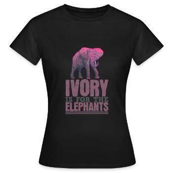 Eléphant Vie Ivoire - T-shirt Femme - noir - Devant - AI Model Female 172 dark (172cm)