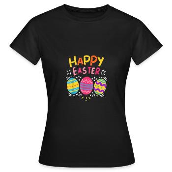 Pâques Joyeuses Pâques De Pâques Joyeux Pâques - T-shirt Femme - noir - Devant - AI Model Female 172 dark (172cm)