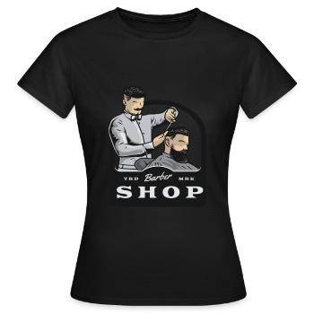 Barber Barbershop Rasieren Bart Barbier - Frauen T-Shirt - Schwarz - Vorne - AI Model Female 172 dark (172cm)