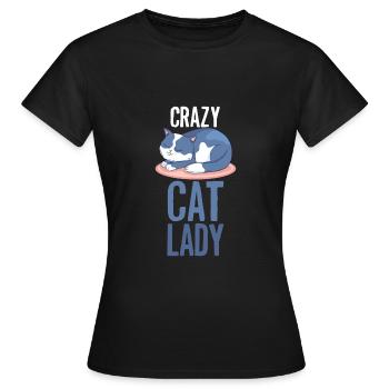 Cat Crazy Cats Lady Lady - Women's T-Shirt - black - Front - AI Model Female 172 dark (172cm)