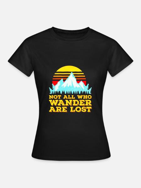 Wander Woman Wandern - Frauen T-Shirt - Schwarz
