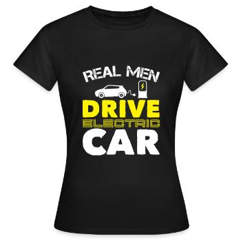 E Auto Elektro Auto Grün - Frauen T-Shirt - Schwarz - Vorne - AI Model Female 172 dark (172cm)