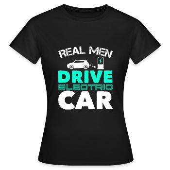 E Auto Elektro Auto Grün - Frauen T-Shirt - Schwarz - Vorne - AI Model Female 172 dark (172cm)