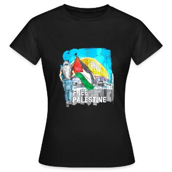 Palestine Free Freedom Free Gaza - Women's T-Shirt - black - Front - AI Model Female 172 dark (172cm)