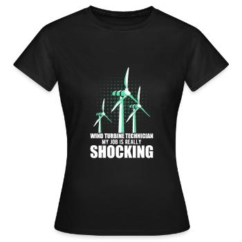 Éolienne, énergie éolienne, énergie éolienne - T-shirt Femme - noir - Devant - AI Model Female 172 dark (172cm)