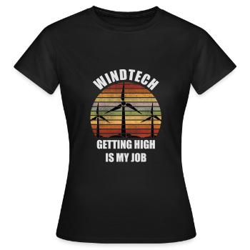 Windrad erneuerbarer Energie - Frauen T-Shirt - Schwarz - Vorne - AI Model Female 172 dark (172cm)