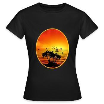 tee shirt vacances - T-shirt Femme - noir - Devant - AI Model Female 172 dark (172cm)