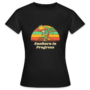 Coup de soleil en cours Bronzage sur la plage - T-shirt Femme - noir - Devant - AI Model Female 172 dark (172cm)