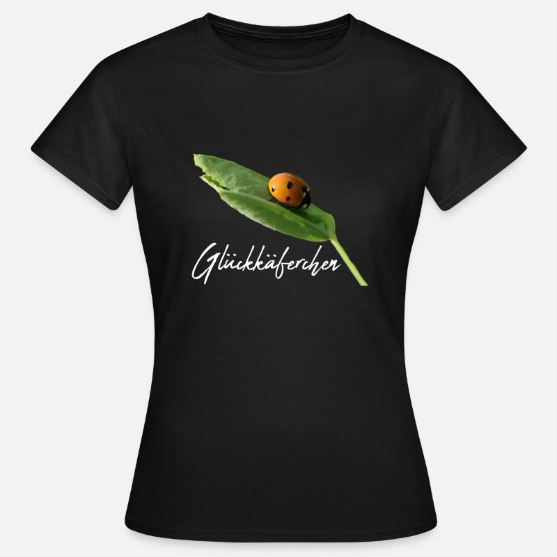 Glückskäferchen Marienkäfer Glück Glücksbringer - Frauen T-Shirt - Schwarz