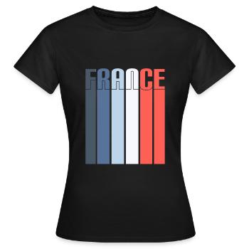 FRANCE - T-shirt Femme - noir - Devant - AI Model Female 172 dark (172cm)