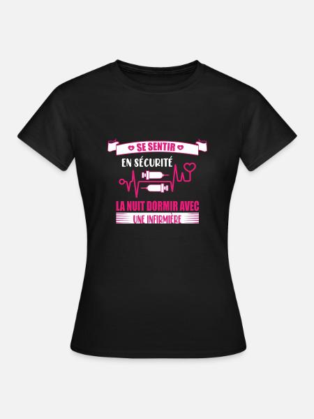 Se sentir en sécurité la nuit dormir avec une infi - T-shirt Femme - noir