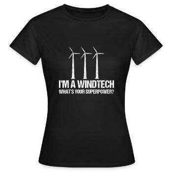 Technicien d’éolienne énergie éolienne de parc éolien - T-shirt Femme - noir - Devant - AI Model Female 172 dark (172cm)