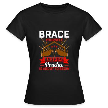 Dudelsack schottischer Musiker Dudelsackspieler - Frauen T-Shirt - Schwarz - Vorne - AI Model Female 172 dark (172cm)