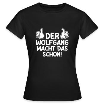 Wolfgang - Frauen T-Shirt - Schwarz - Vorne - AI Model Female 172 dark (172cm)