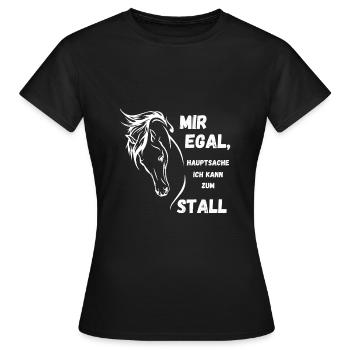 Ich kann zum Stall - Frauen T-Shirt - Schwarz - Vorne - AI Model Female 172 dark (172cm)