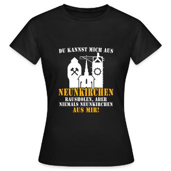 66538 Neunkirchen Saar Saarland Stadt - Frauen T-Shirt - Schwarz - Vorne - AI Model Female 172 dark (172cm)