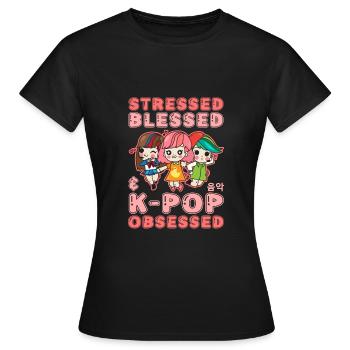Idée cadeau motif coréen à la mode pour les fans de K-pop - T-shirt Femme - noir - Devant - AI Model Female 172 dark (172cm)