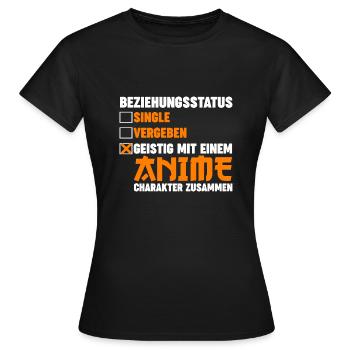 Beziehungsstatus Anime - Frauen T-Shirt - Schwarz - Vorne - AI Model Female 172 dark (172cm)