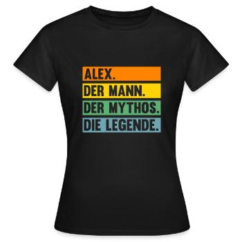 Alex - Frauen T-Shirt - Schwarz - Vorne - AI Model Female 172 dark (172cm)