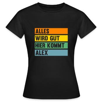 Alex - Frauen T-Shirt - Schwarz - Vorne - AI Model Female 172 dark (172cm)