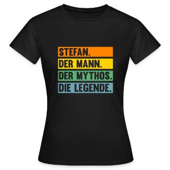 Stefan - Frauen T-Shirt - Schwarz - Vorne - AI Model Female 172 dark (172cm)