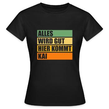 Kai - Frauen T-Shirt - Schwarz - Vorne - AI Model Female 172 dark (172cm)