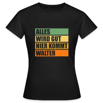 Walter - Frauen T-Shirt - Schwarz - Vorne - AI Model Female 172 dark (172cm)