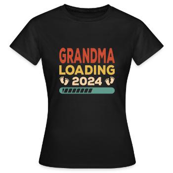 Grandma Loading 2024 Großmutter Oma Großmama - Women's T-Shirt - black - Front - AI Model Female 172 dark (172cm)