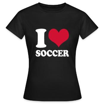 Fußball Fußballspieler I Love Soccer - Frauen T-Shirt - Schwarz - Vorne - AI Model Female 172 dark (172cm)