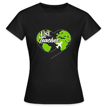 Lehrkraft Englisch Zweitsprache Fremdsprache - Frauen T-Shirt - Schwarz - Vorne - AI Model Female 172 dark (172cm)